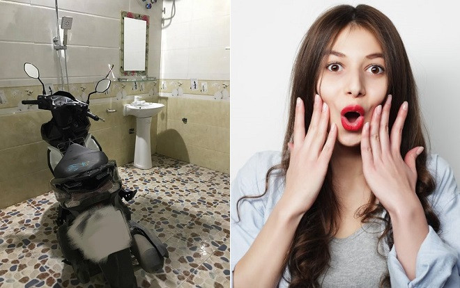 Đăng đàn khoe bố cẩn thận cất xe vào nhà tắm chống trộm, cô nàng khiến dân mạng choáng ngợp vì điều này Ảnh 2