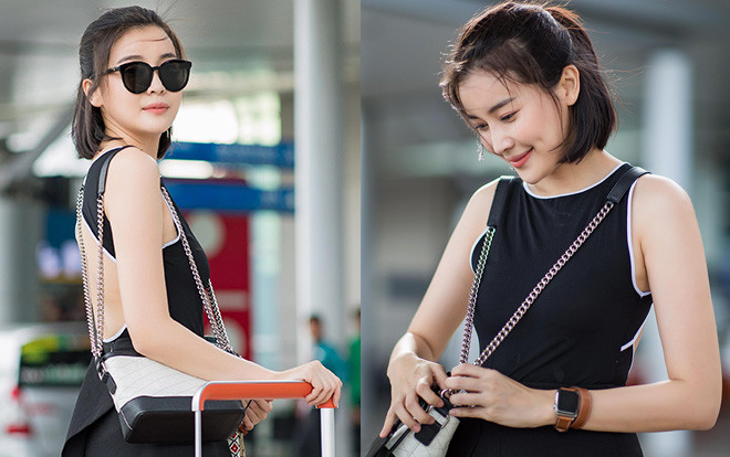 Cao Thái Hà khoe lưng trần trắng mịn khó ai rời mắt tại sân bay Ảnh 2