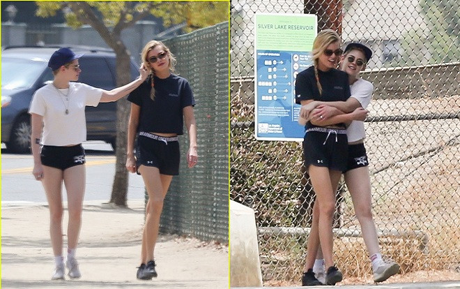 Kristen Stewart vui vẻ đùa giỡn và ôm bạn gái đồng giới ở nơi công cộng Ảnh 2