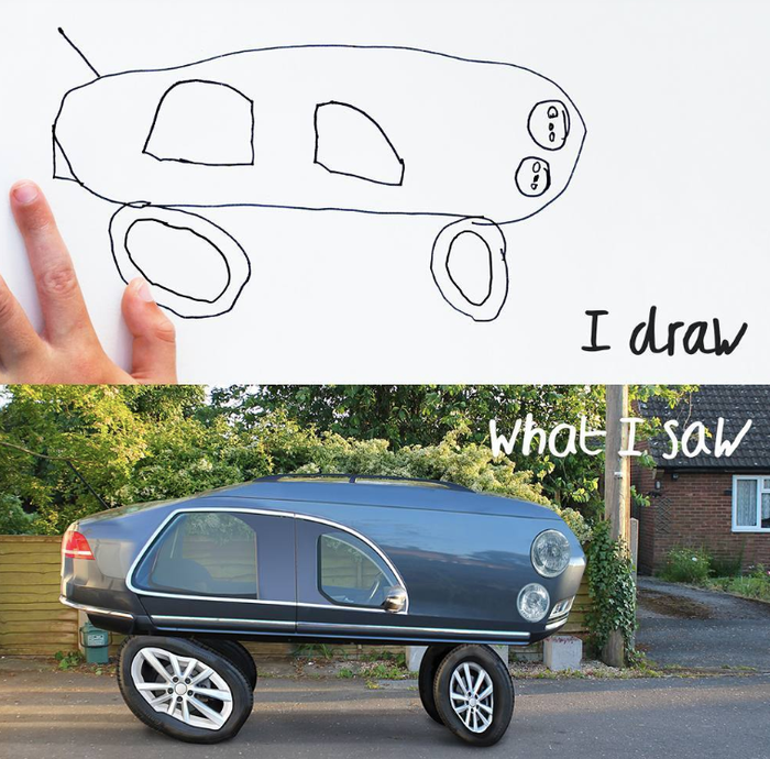 Thiết kế một chiếc xe ô tô đến từ tương lai? Với những chiếc bánh xe thế kia có lẽ nó cần phải bay thì hợp lý hơn là lăn bánh trên đường. Ảnh: BrightSide