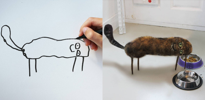 Trên tài khoản Instagram @thingsihavedrawn, Tom lấy những bức vẽ của con trai mình và biến nó thành thật. Tài khoản này hiện đang có trên dưới 128 nghìn người theo dõi. Ảnh: BrightSide