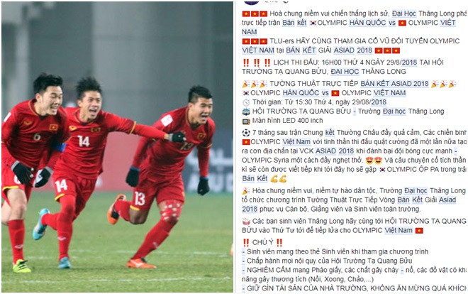 Vừa thắng Syria, trường Đại học tâm lý nhất Việt Nam đã rục rịch tổ chức cho sinh viên xem bán kết ASIAD siêu hoành tráng Ảnh 2