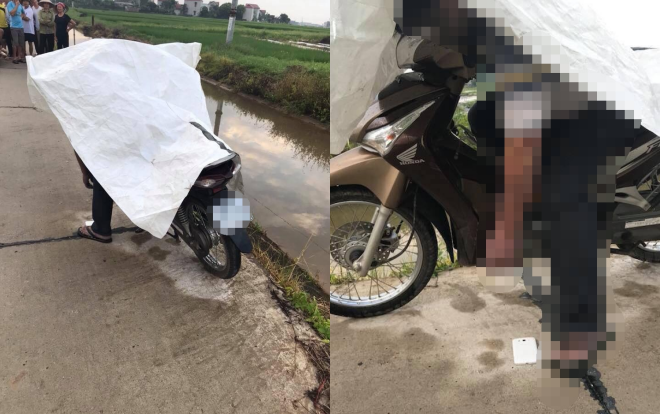 Nam thanh niên tử vong trong tư thế chống chân, ngồi gục trên xe máy tại cánh đồng Ảnh 2