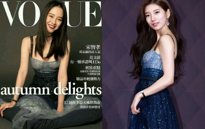 Đau đầu không thể quyết định được, Suzy hay Song Ji Hyo đẹp hơn khi mặc cùng một chiếc váy Ảnh 2