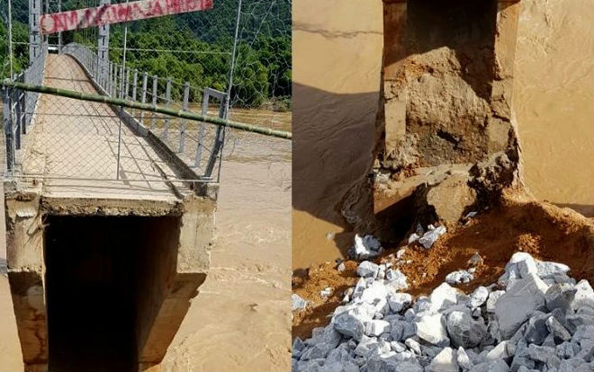 Thủy điện xả lũ liên tục, cầu Chôm Lôm bị cuốn đứt gãy 1 mố cầu Ảnh 2