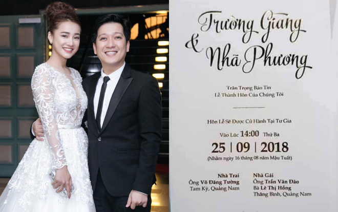 Bất ngờ thiệp cưới của Trường Giang - Nhã Phương bị rò rỉ cách đây ít giờ Ảnh 2