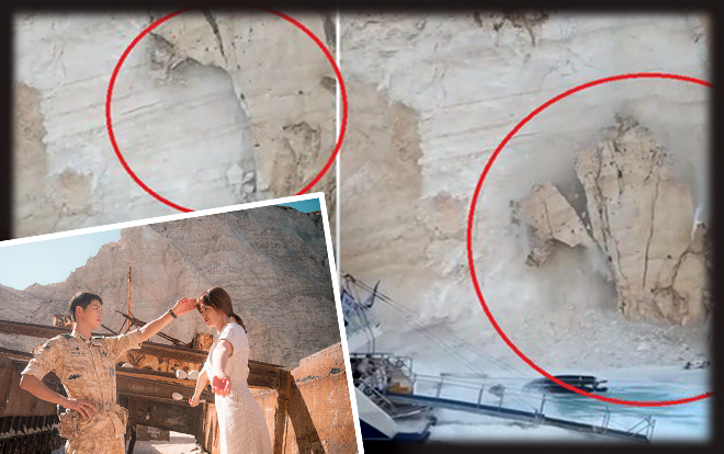 Núi đá vôi nơi quay ‘Hậu duệ mặt trời’ tại Hy Lạp bất ngờ bị lở khiến nhiều khách du lịch bị thương Ảnh 2