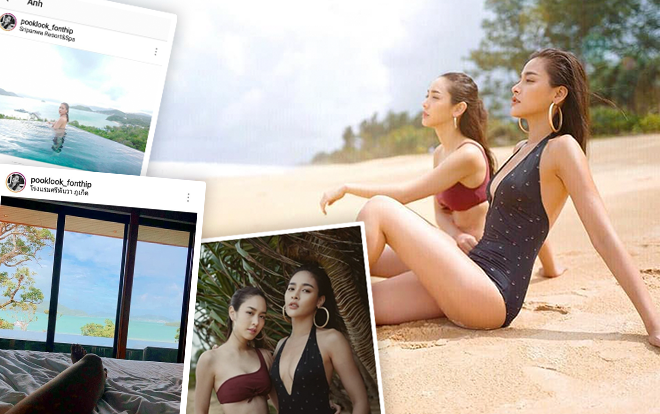 Bỏng mắt với loạt hình cực quyến rũ của Pooklook và Min Pechaya ở biển Phuket Ảnh 2