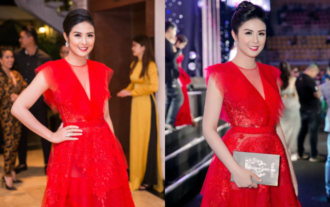 Váy mặc hôm trước chưa kịp 'bung lụa', nên Hoa hậu Ngọc Hân đã không ngại diện lại vào ngày hôm sau Ảnh 2