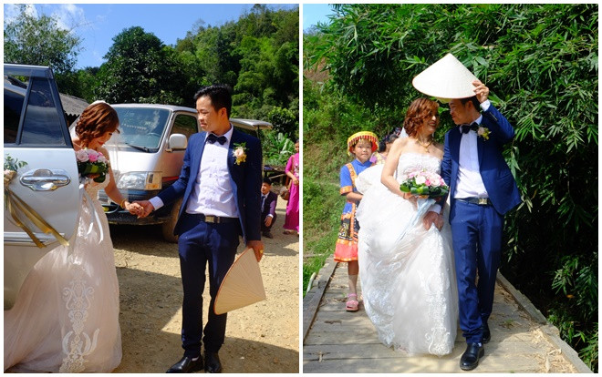 Cô dâu 61 tuổi mặc váy cưới vui vẻ vượt qua 3 con suối 'theo chàng về dinh' Ảnh 2
