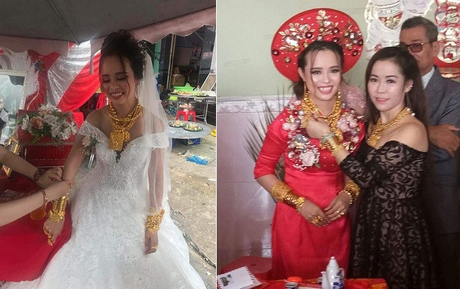 Hoa mắt trước cảnh cô dâu Hậu Giang đeo 129 cây vàng trĩu cổ kín tay Ảnh 2