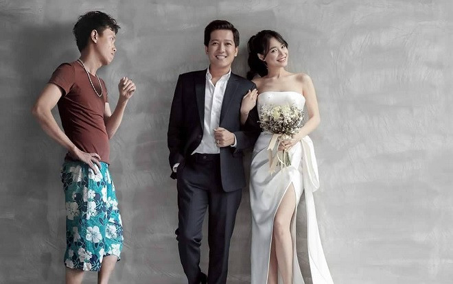 Ảnh chế 'người thứ 3' bị bắt xuất hiện trong ảnh cưới của Trường Giang - Nhã Phương vì… 'quá thân' Ảnh 2