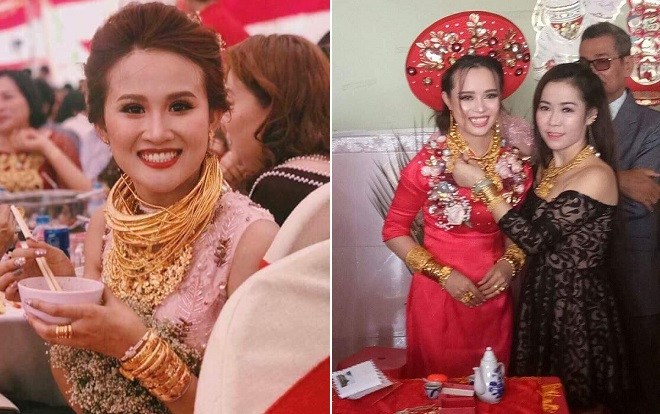 Choáng ngợp với những đám cưới người thân nườm nượp lên trao quà, cô dâu chú rể vàng đeo trĩu cổ Ảnh 2