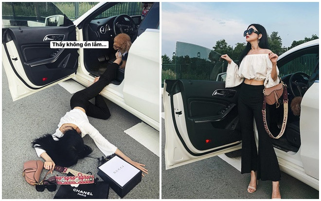 Sĩ Thanh, Khả Ngân chạy theo trend 'Richkid ngã xe khoe đồ' ngấm ngầm khoe thân hình bốc lửa Ảnh 2