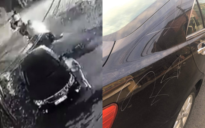 Người phụ nữ ăn mặc sang chảnh lén cào xước xe ô tô Camry trong đêm tối sau khi bị bắt lùi xe vì… đi ngược chiều Ảnh 2