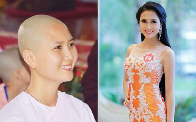 Ngỡ ngàng với hình ảnh người đẹp có mái tóc đẹp nhất Hoa hậu Việt Nam 2014 đã xuống tóc xuất gia ở tuổi 24 Ảnh 2