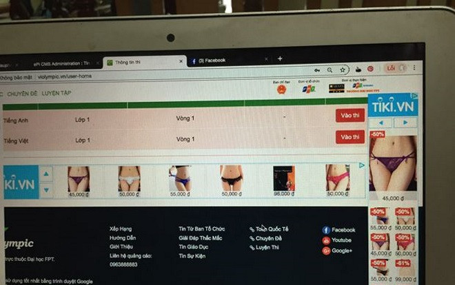 'Sốc': học sinh Tiểu học bị 'tra tấn thị giác' khi trang web thi Violympic xuất hiện tràn lan ảnh nội y và quảng cáo nóng mắt Ảnh 2