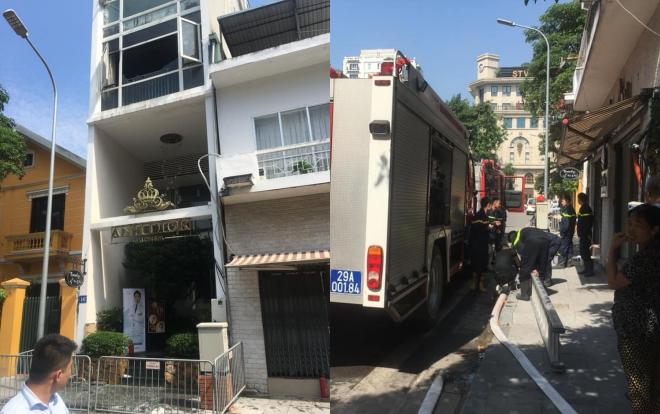 Tiệm thẩm mỹ viện ở Hà Nội bốc cháy, gần 20 người vội vã tháo chạy ra ngoài Ảnh 2