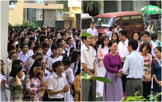 Chia tay thầy Hiệu trưởng tuyệt vời ông mặt trời - Học sinh giáo viên trường Trần Đại Nghĩa bật khóc nức nở Ảnh 2