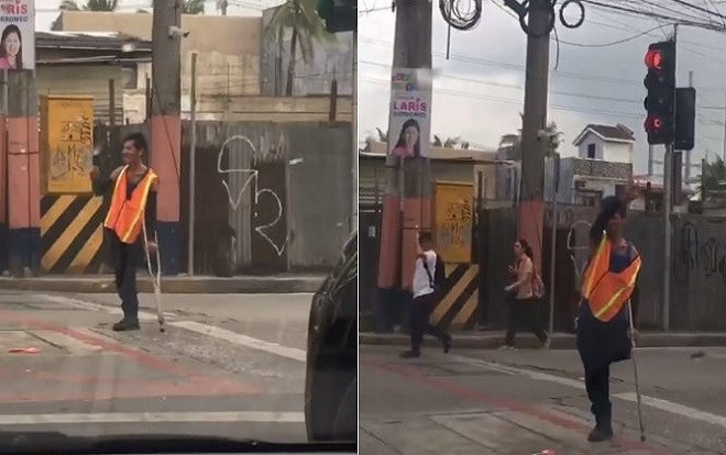 Người đàn ông tàn tật điều khiển giao thông truyền cảm hứng cho mọi người Ảnh 2