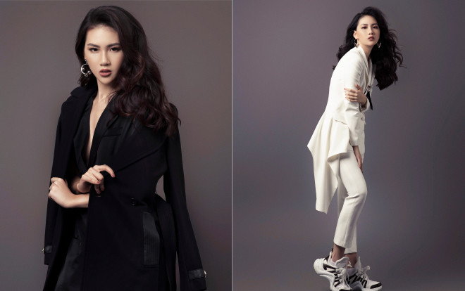 Siêu mẫu Vàng Quỳnh Hoa ấn tượng khó rời mắt với phong cách menswear đón mùa Thu Ảnh 2