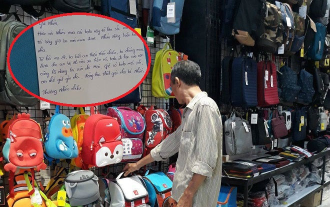 Xúc động người cha tay chân lấm lem đến mua balo rồi nhờ nhân viên viết thiệp gửi con gái 'từ hồi mẹ đi, ba biết con thiếu thốn nhiều…' Ảnh 2