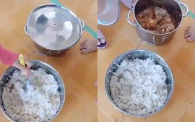Phụ huynh phẫn nộ chứng kiến trường mầm non dùng gạo mốc xanh nấu cơm, dùng đầu cá làm thức ăn cho trẻ Ảnh 2