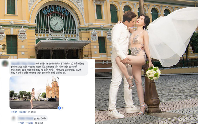 Diện đồ hở hang chụp ảnh cưới giữa phố, Sĩ Thanh nhận 'mưa gạch đá' từ cộng đồng mạng Ảnh 2