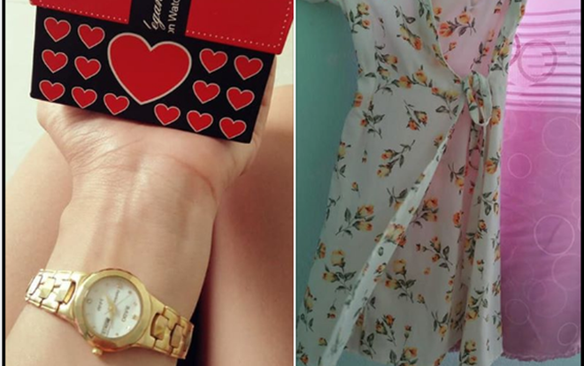 Khoe được chồng tặng đồng hồ đắt tiền nhưng vợ trẻ chỉ khiến dân mạng chú ý vì chiếc váy hoa mỏng tang Ảnh 2