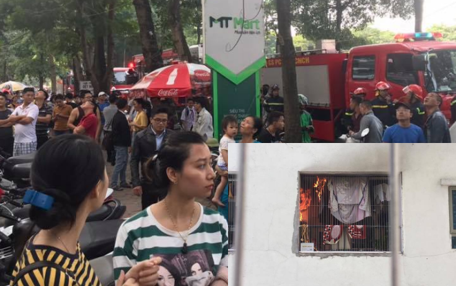 Cháy lớn chung cư vạn dân ở Linh Đàm, nhiều cư dân hoảng hốt tháo chạy ra ngoài Ảnh 2