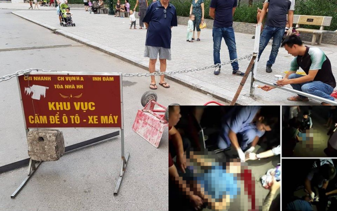 Tông vào dây xích chặn lối đi vào chung cư Linh Đàm, người đàn ông chấn thương sọ não Ảnh 2