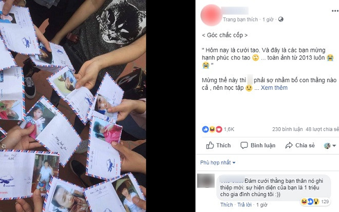 Nhìn phong bì mừng cưới của hội bạn thân dán ảnh từ thời mặt ngố, dân mạng thích chí cười ‘đổ ghế’ khen ‘không sợ nhầm’ Ảnh 2