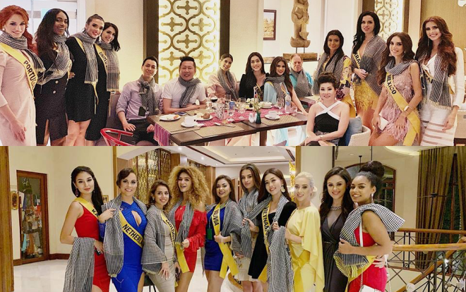 Phương Nga đã tặng món quà đặc biệt này đến Chủ tịch cuộc thi và các thí sinh Miss Grand International 2018 Ảnh 2