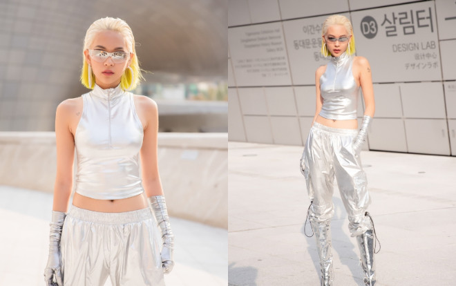 Phí Phương Anh công phá 'Seoul Fashion Week' với cây đồ ánh bạc chất phát ngất Ảnh 2