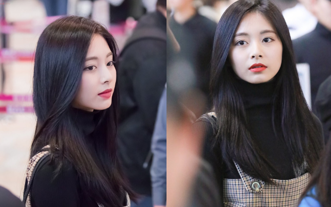 Rũ bỏ hình tượng ngây thơ, Tử Du (Twice) tóc đen môi đỏ già đi trông thấy tại sân bay Ảnh 2