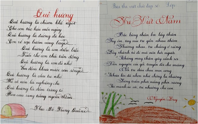 Danh sư xuất cao đồ: Học trò của cô giáo viết chữ như vẽ tranh cũng có nét bút đẹp hơn cả máy in Ảnh 2