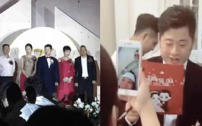 Cô dâu bận sinh con, chú rể tổ chức đám cưới một mình Ảnh 2