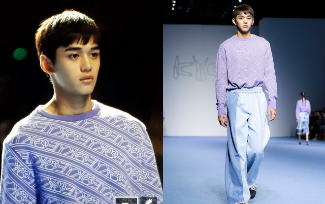 Dù bị mặc quần áo độc lạ, Lucas (NCT) vẫn nổi bần bật trên sàn diễn catwalk chuyên nghiệp Ảnh 2