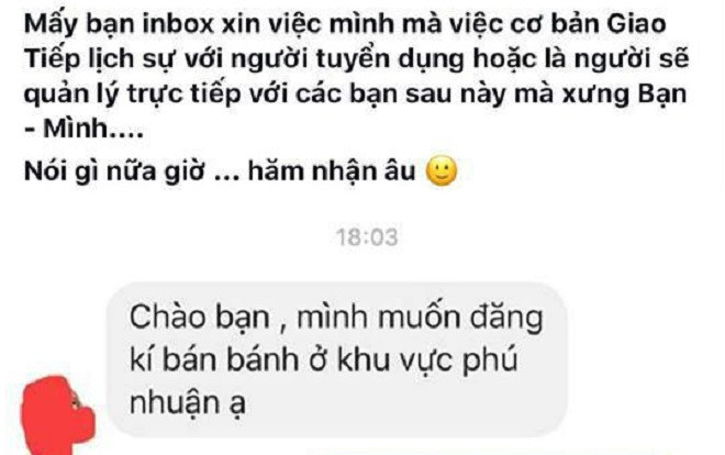 Ứng viên bị loại khỏi 'vòng gửi xe' vì nhắn tin xưng bạn - mình khi đi xin việc Ảnh 2