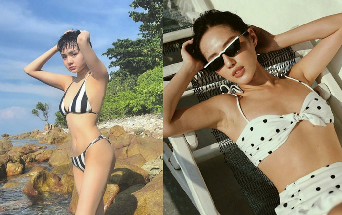 Hè qua, thu tới rồi mà sao cả Hiền Hồ, Khánh Linh The Face vẫn khoe dáng với áo tắm 'bỏng mắt' Ảnh 2