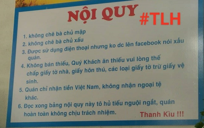 Bảng nội quy 'bá đạo' xứng đáng được 10 điểm thanh lịch của bà chủ quán hủ tiếu khiến dân mạng nhao nhao xin địa chỉ Ảnh 2