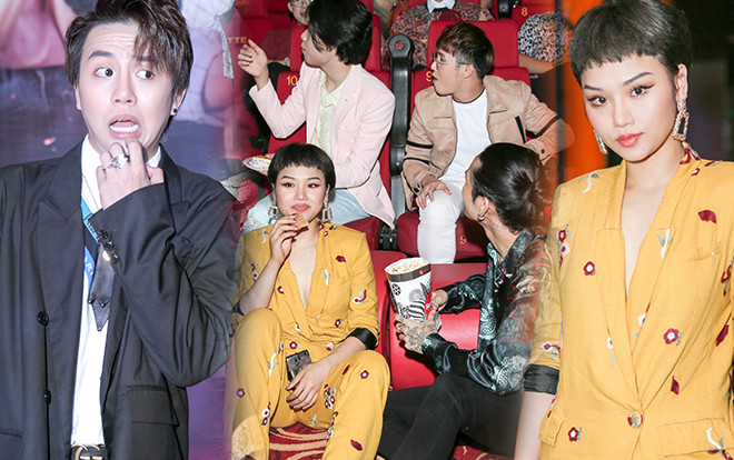 Miu Lê phút trước sang chảnh, phút sau lầy lội, ngồi bệt xuống đất để xem phim kinh dị 'Cương Thi Biến' của Duy Khánh Ảnh 2