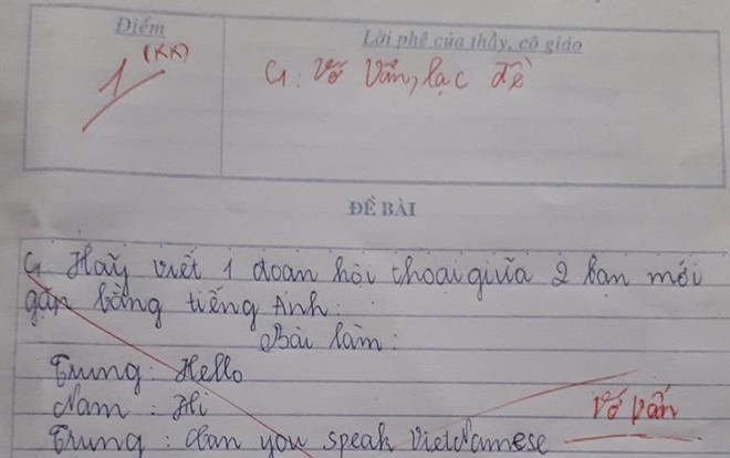 Khi cô giáo kiểm tra tiếng Anh nhưng bạn chỉ giỏi tiếng Việt, người thông minh sẽ ứng phó thế này đây Ảnh 2