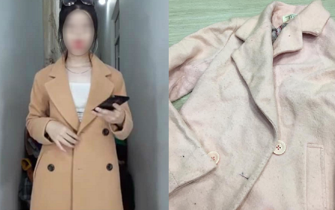 Háo hức xem shop livestream rồi mới đặt mua áo khoác dạ, cô gái đau khổ nhận về chiếc áo si-đa cũ rích xù xì như mớ giẻ lau Ảnh 2