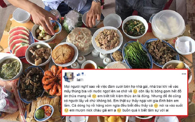 Cô dâu choáng váng vì nhà trai đến ăn cỗ mang theo túi lấy phần, khi về còn ‘tiện tay’ ôm cả thùng bia Ảnh 2