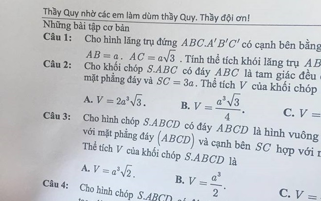 Khi thầy giáo 'có tâm' ra đề kiểm tra: Nắn nót ghi hẳn dòng chữ 'nhờ các em làm bài, thầy đội ơn' Ảnh 2