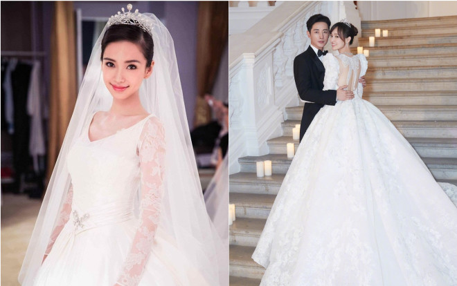 So sánh váy cưới gây bão mạng xã hội của Đường Yên - Angelababy, ai lộng lẫy hơn? Ảnh 2