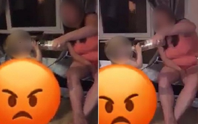 Người mẹ gây sốc khi cho con gái nhỏ uống rượu Ảnh 2