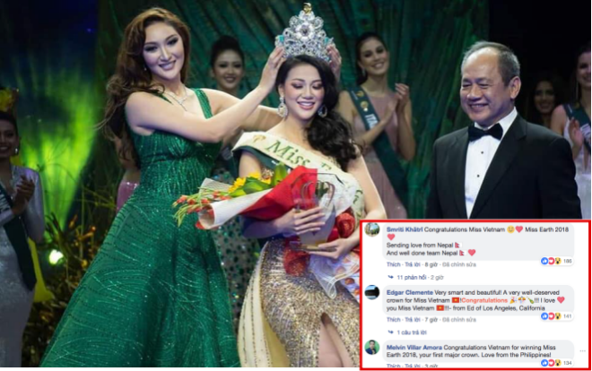 Fan quốc tế đồng loạt 'gọi tên Việt Nam' chúc mừng chiến thắng của Phương Khánh tại Miss Earth 2018 Ảnh 2