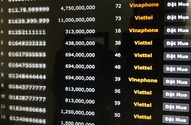 Nhiều SIM số đẹp tại Việt Nam được bán với giá bạc tỷ. Ảnh: Internet